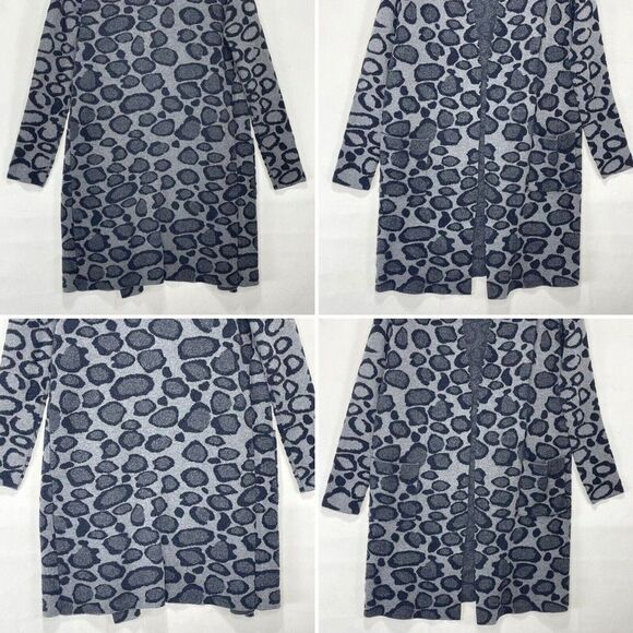 Sweet Romeo Womens Sz M Gray And Black Knit Pocket Cardigan Open Front - Picture 8 of 14
